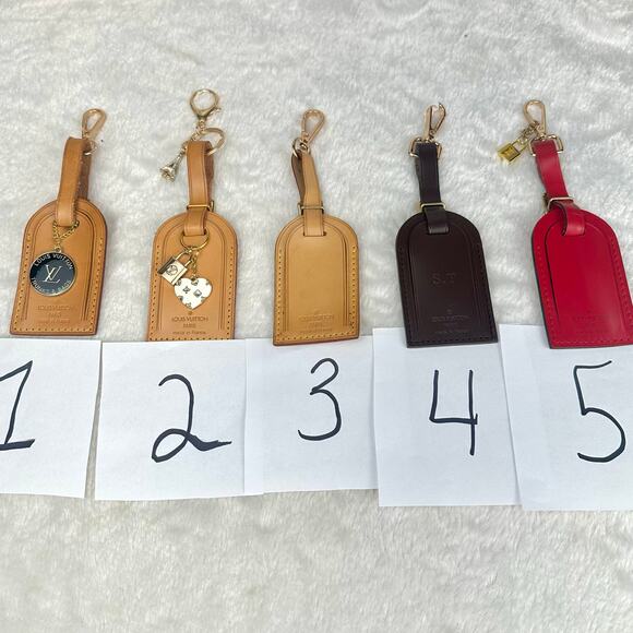 Louis Vuitton Leather name tag bag charms PICK ONE NICE! Great gift! - Picture 2 of 8